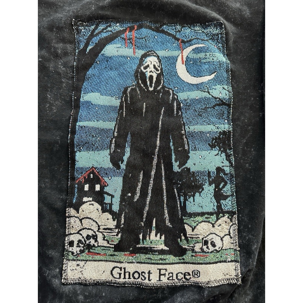 Scream Ghost Face Unisex Pullover Size XL Black‎ Embroidered Sweatshirt Horror - Picture 2 of 5